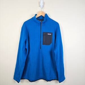 Patagonia Mens R1 Air Zip Neck Pullover Size XL Endless Blue 40245